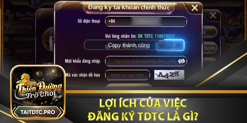 Lợi ích của việc đăng ký tdtc là gì?